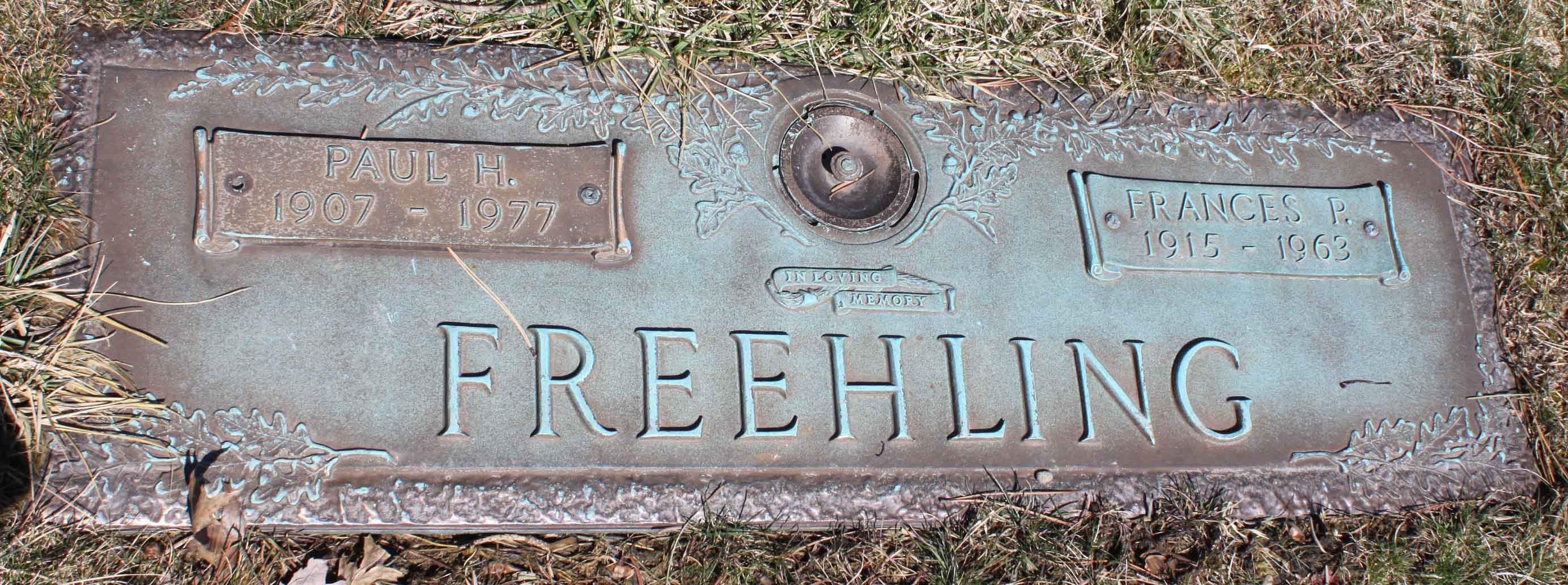 Paul & Frances Freehling tombstone