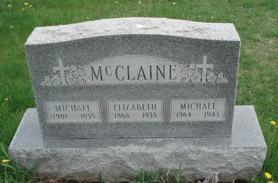 Michael, Elizabeth & Michael McClaine tombstone