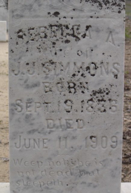Rebecca A. Cook Simmons tombstone
