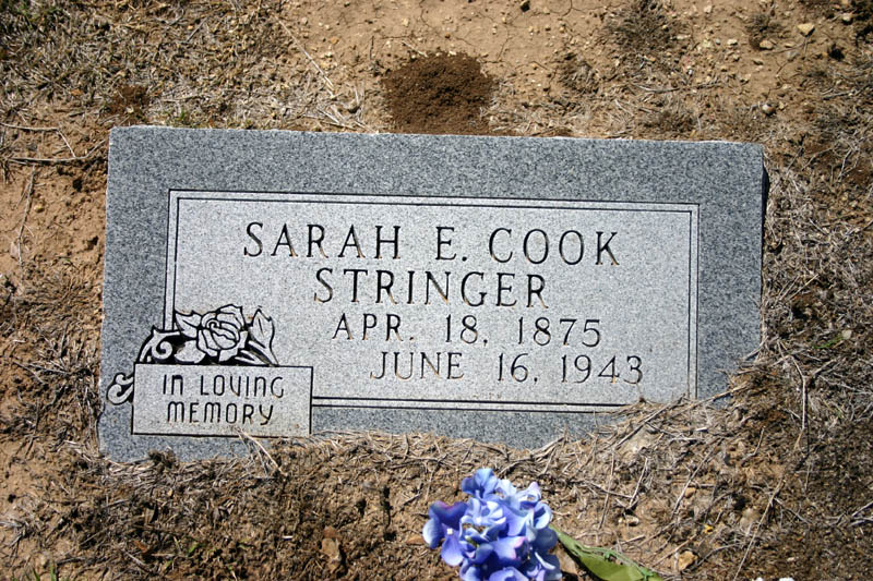 Sarah Elizabeth (Cook) Stringer tombstone
