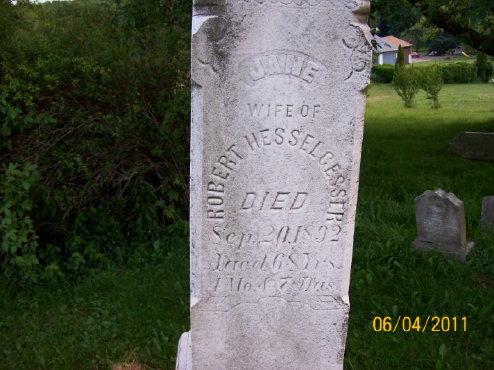 Jane Hazlett tombstone