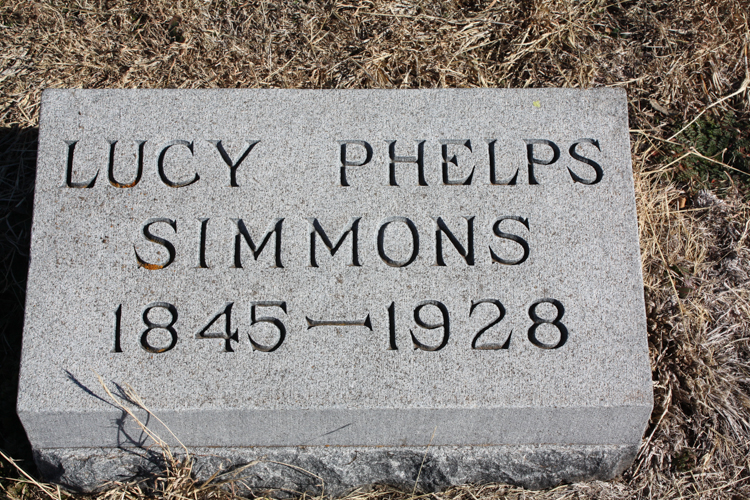 Lucy Jane Phelps Simmons tombstone